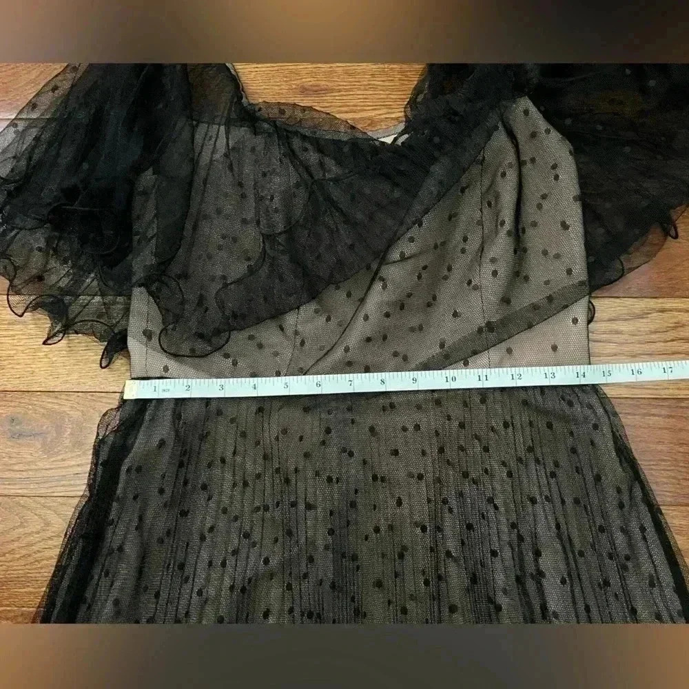 BCBG MaxAzria Black Mesh Polka Dot Party/Cocktail Dress Sz 6 - Picture 8 of 8
